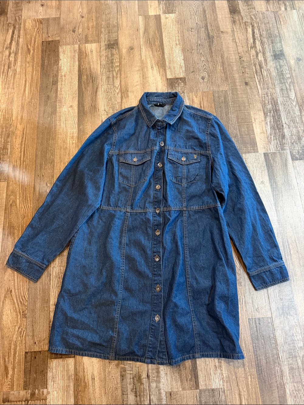 Frye Dark Blue Denim Button-Front Shirt Dress Sz xxl